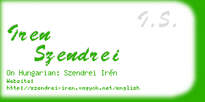 iren szendrei business card